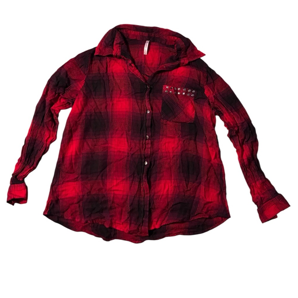 Passport Red and Black Plaid Button Down Shirt